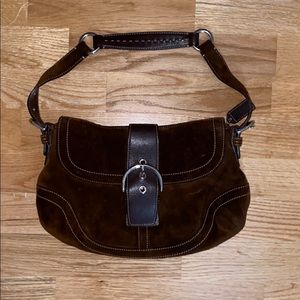Vintage Coach suede sutton handbag